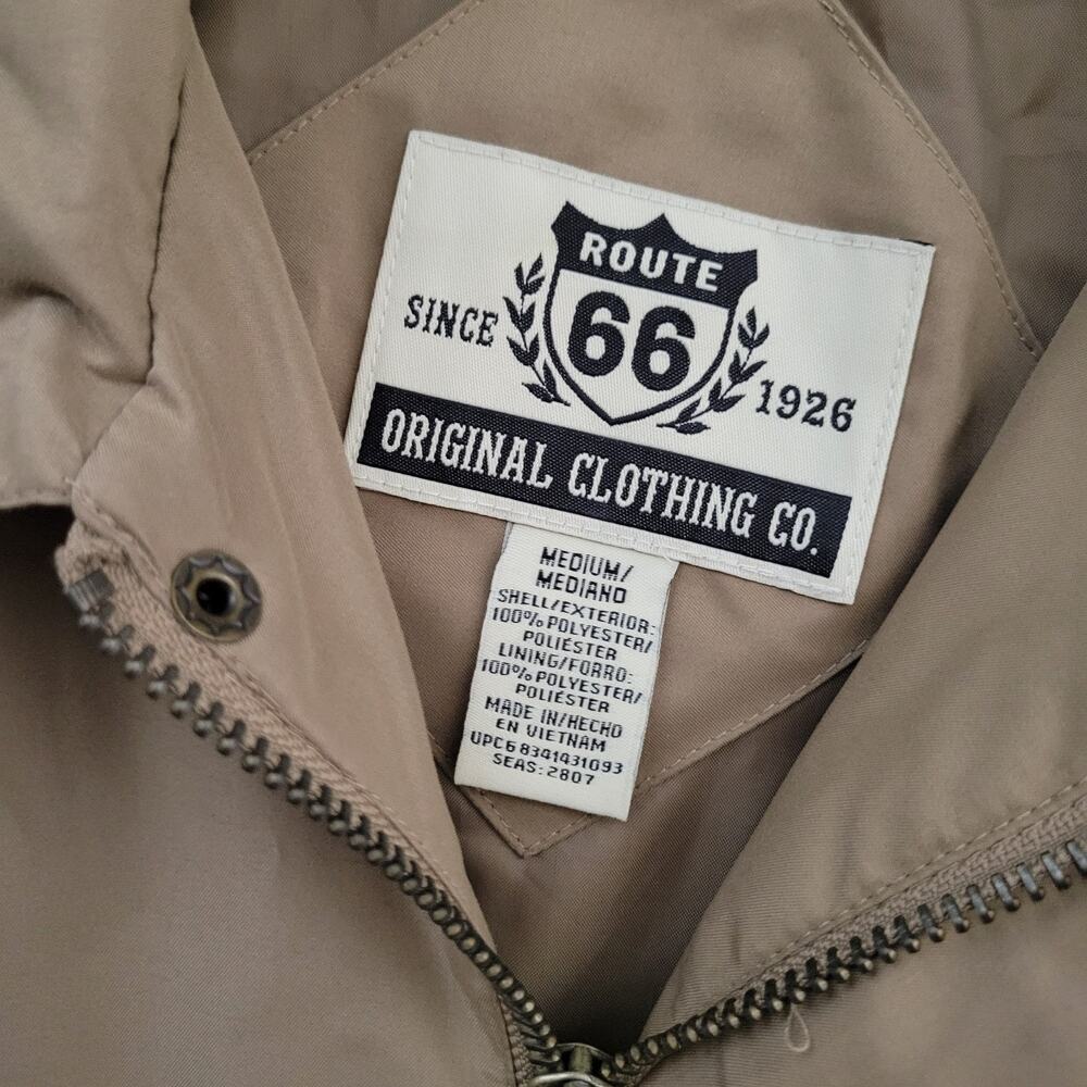 Vintage Route 66 Jacket Mens Size Medium Khaki Military Style Full Zip Retro - Picture 3 of 10